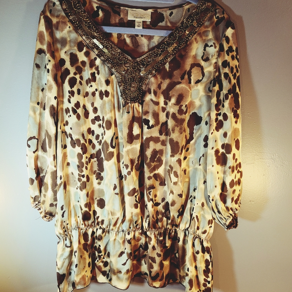 Dress barn print blouse - Picture 1 of 5